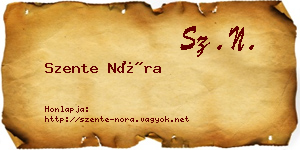 Szente Nóra névjegykártya