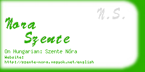 nora szente business card