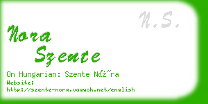 nora szente business card